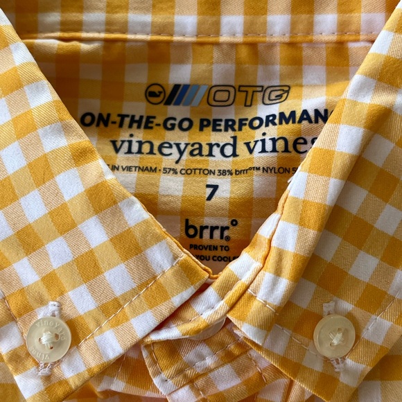 NEW Vineyard Vines On The Go Performance Honey Gingham Oxford Size 7 Brrr - Picture 3 of 11